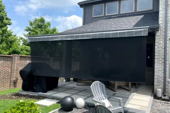 Awning with Front and Side Screens